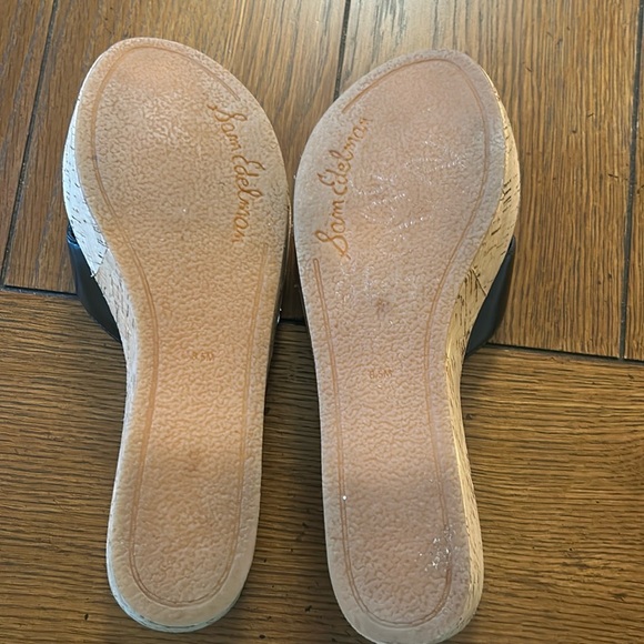 Sam Edelman Reid cork wedge platform slide with patent leather details - Picture 11 of 12